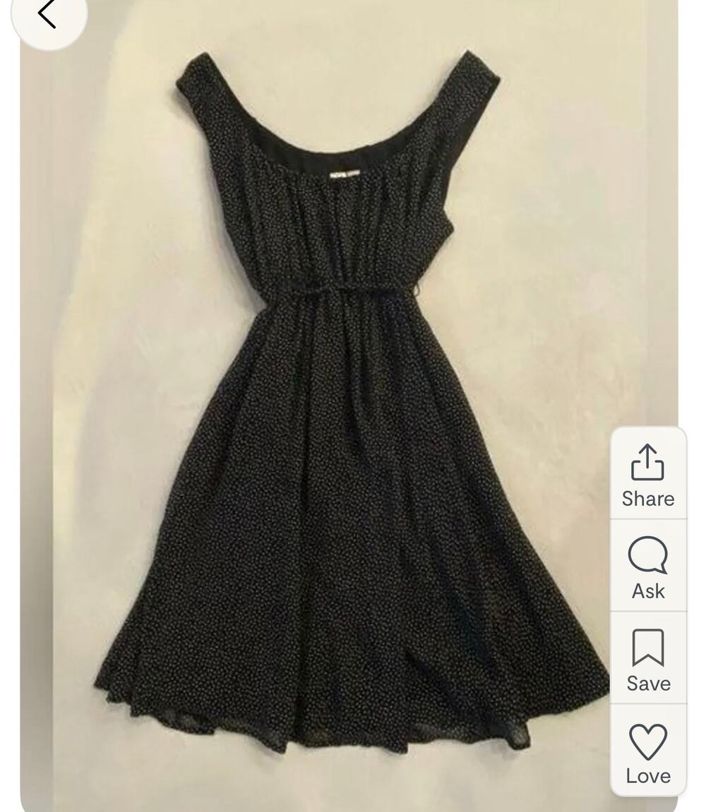 EMMA & MICHELE Black & White Polka Dot sleeveless above knee dress Size 8P retro